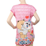 Women's Nightwear Long T-Shirt - Dark Pink, Women, Night Suit, Chase Value, Chase Value