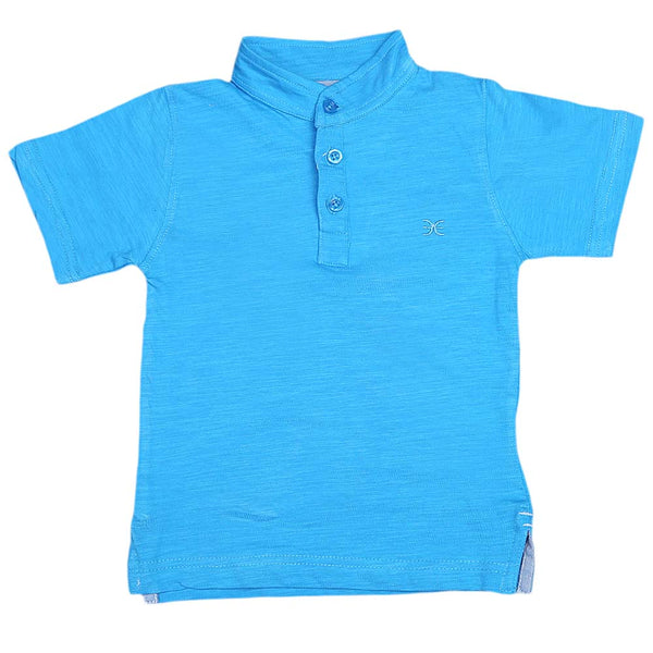 Boys Eminent Sherwani Collar T-Shirt - Blue, Kids, Boys T-Shirts, Chase Value, Chase Value