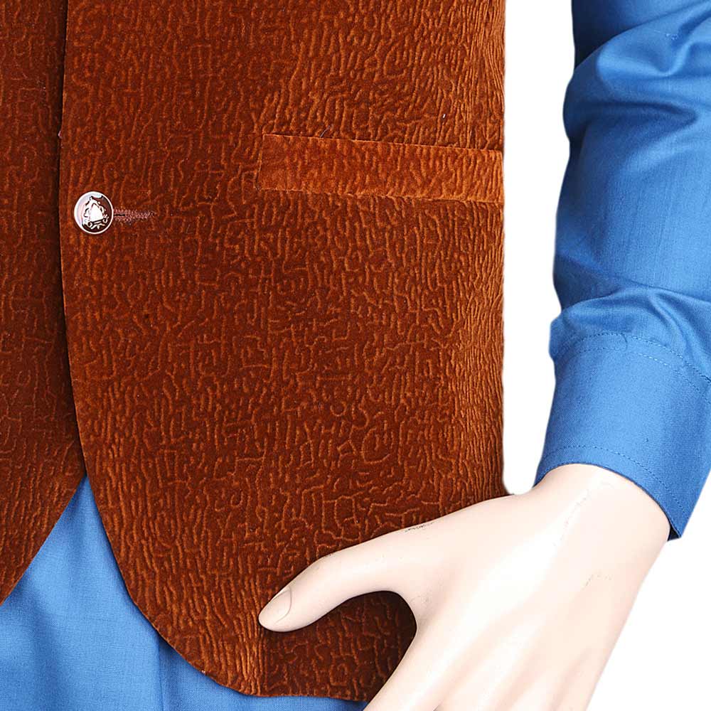 Men's Velvet Waist Coat - Brown, Men, Waist Coats, Chase Value, Chase Value