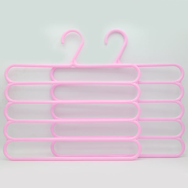 5 Layer Anti Slip Hangers 2 Piece Set - Pink, Home & Lifestyle, Accessories, Chase Value, Chase Value