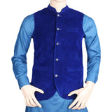 Men's Velvet Waist Coat - Royal Blue, Men, Waist Coats, Chase Value, Chase Value
