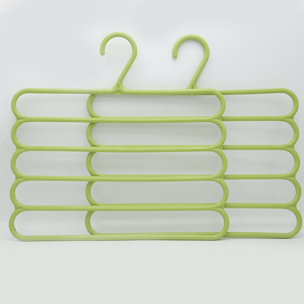 5 Layer Anti Slip Hangers 2 Piece Set - Green, Home & Lifestyle, Accessories, Chase Value, Chase Value