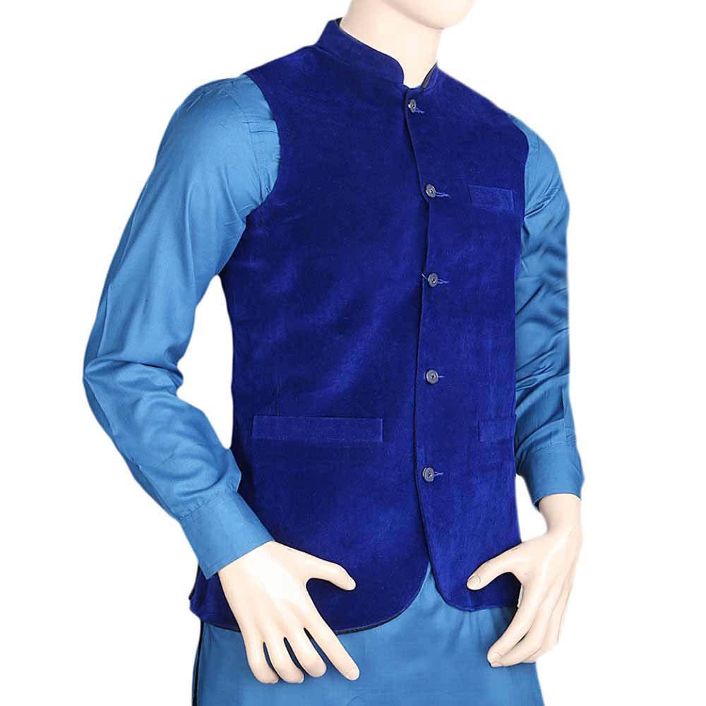 Men's Velvet Waist Coat - Royal Blue, Men, Waist Coats, Chase Value, Chase Value