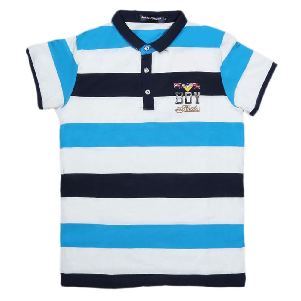 Boys Half Sleeves Polo T-Shirt - Blue, Kids, Boys T-Shirts, Chase Value, Chase Value