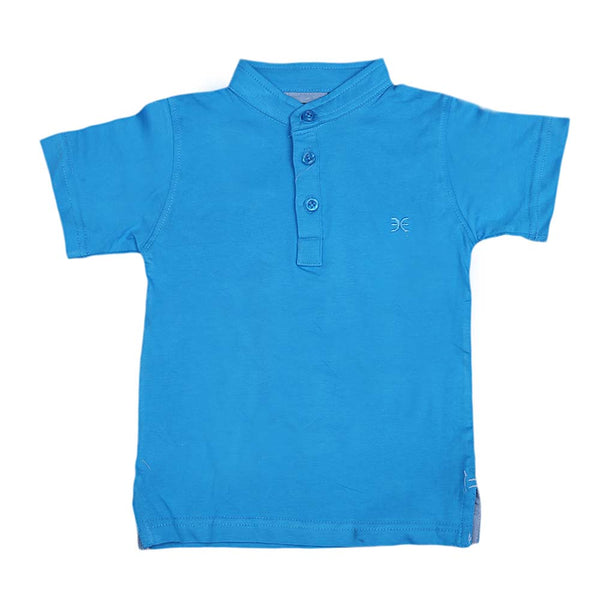 Boys Eminent Sherwani Collar T-Shirt - Blue, Kids, Boys T-Shirts, Chase Value, Chase Value