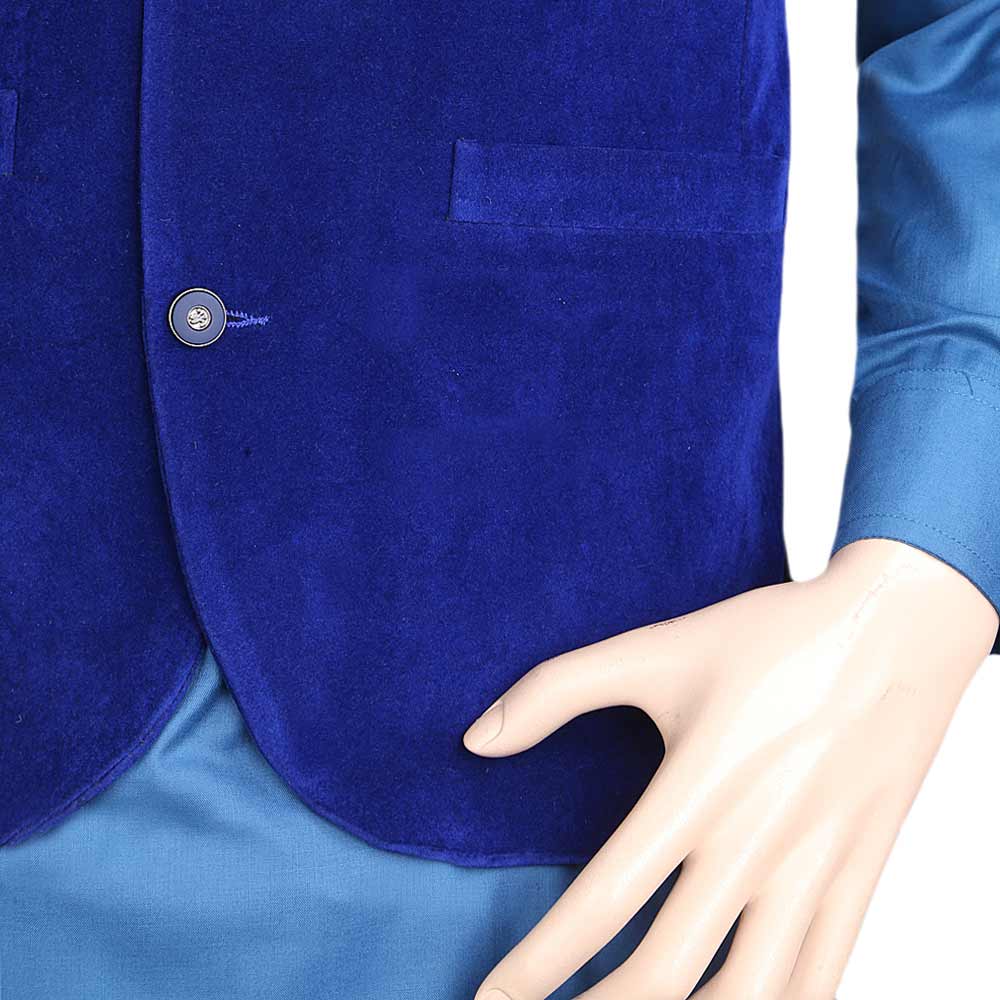 Men's Velvet Waist Coat - Royal Blue, Men, Waist Coats, Chase Value, Chase Value