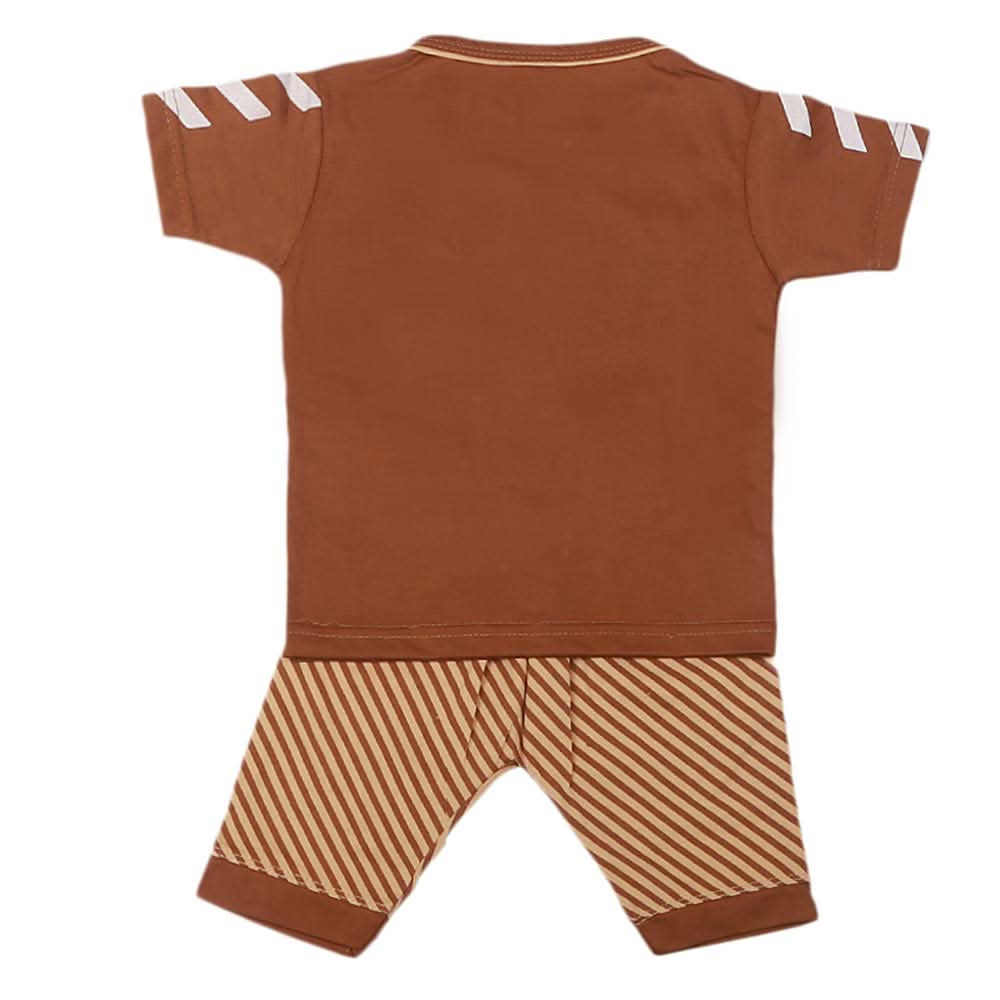 Boys Half Sleeves 2 Pcs Suit - Brown, Kids, Boys Sets And Suits, Chase Value, Chase Value