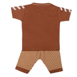 Boys Half Sleeves 2 Pcs Suit - Brown, Kids, Boys Sets And Suits, Chase Value, Chase Value