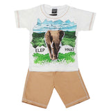 Boys Half Sleeves 2 Pcs Suit - White, Kids, Boys Sets And Suits, Chase Value, Chase Value