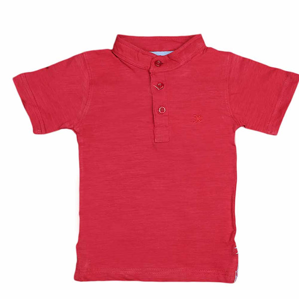 Boys Eminent Sherwani Collar T-Shirt - Red, Kids, Boys T-Shirts, Chase Value, Chase Value