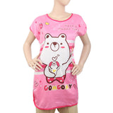 Women's Nightwear Long T-Shirt - Pink, Women, Night Suit, Chase Value, Chase Value
