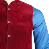 Men's Velvet Waist Coat - Maroon, Men, Waist Coats, Chase Value, Chase Value