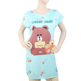 Women's Nightwear Long T-Shirt - Blue, Women, Night Suit, Chase Value, Chase Value