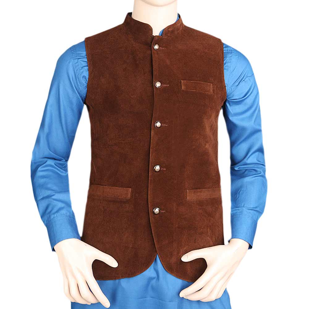 Men's Velvet Waist Coat - Brown, Men, Waist Coats, Chase Value, Chase Value