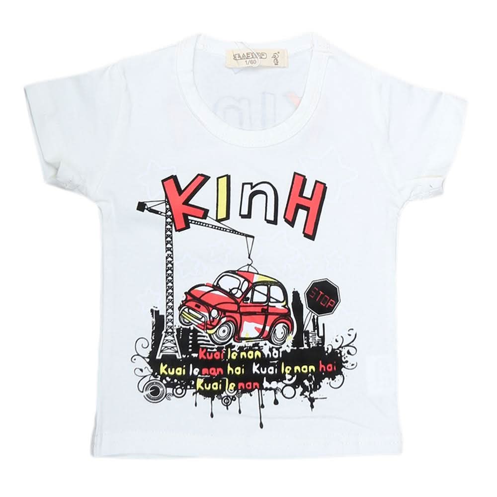 Newborn Boys T-Shirt - White, Kids, NB Boys Shirts And T-Shirts, Chase Value, Chase Value
