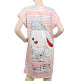 Women's Nightwear Long T-Shirt - Pink, Women, Night Suit, Chase Value, Chase Value
