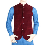 Men's Velvet Waist Coat - Maroon, Men, Waist Coats, Chase Value, Chase Value