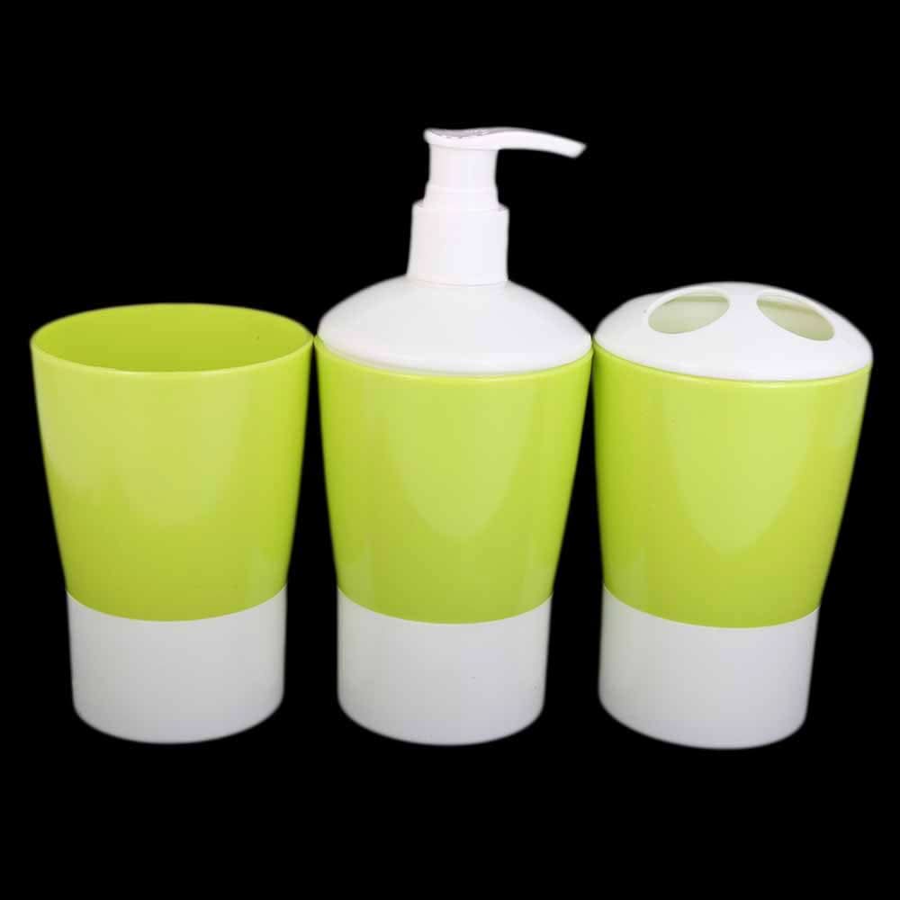 Bathroom Set 3 Piece JJ811 (KA-901) - Green, Home & Lifestyle, Storage Boxes, Chase Value, Chase Value