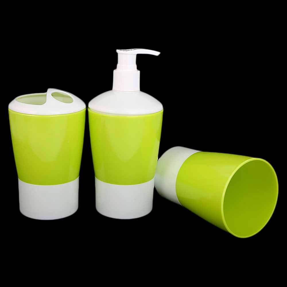 Bathroom Set 3 Piece JJ811 (KA-901) - Green, Home & Lifestyle, Storage Boxes, Chase Value, Chase Value