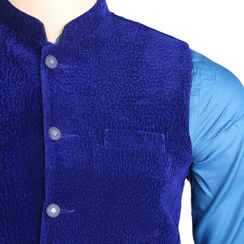 Men's Velvet Waist Coat - Royal Blue, Men, Waist Coats, Chase Value, Chase Value