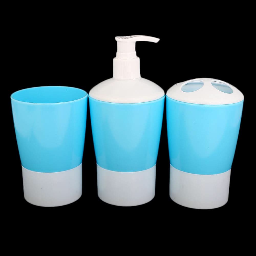 Bathroom Set 3 Piece JJ811 (KA-901) - Light Blue, Home & Lifestyle, Storage Boxes, Chase Value, Chase Value