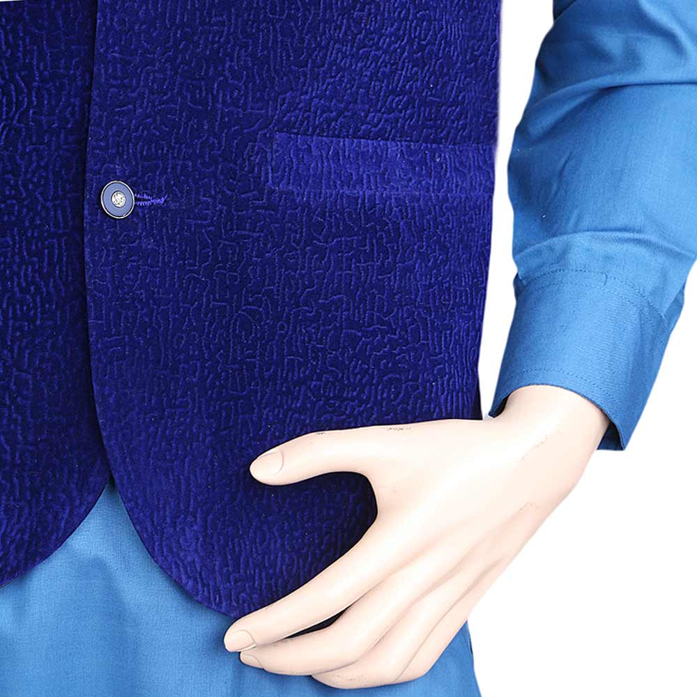 Men's Velvet Waist Coat - Royal Blue, Men, Waist Coats, Chase Value, Chase Value