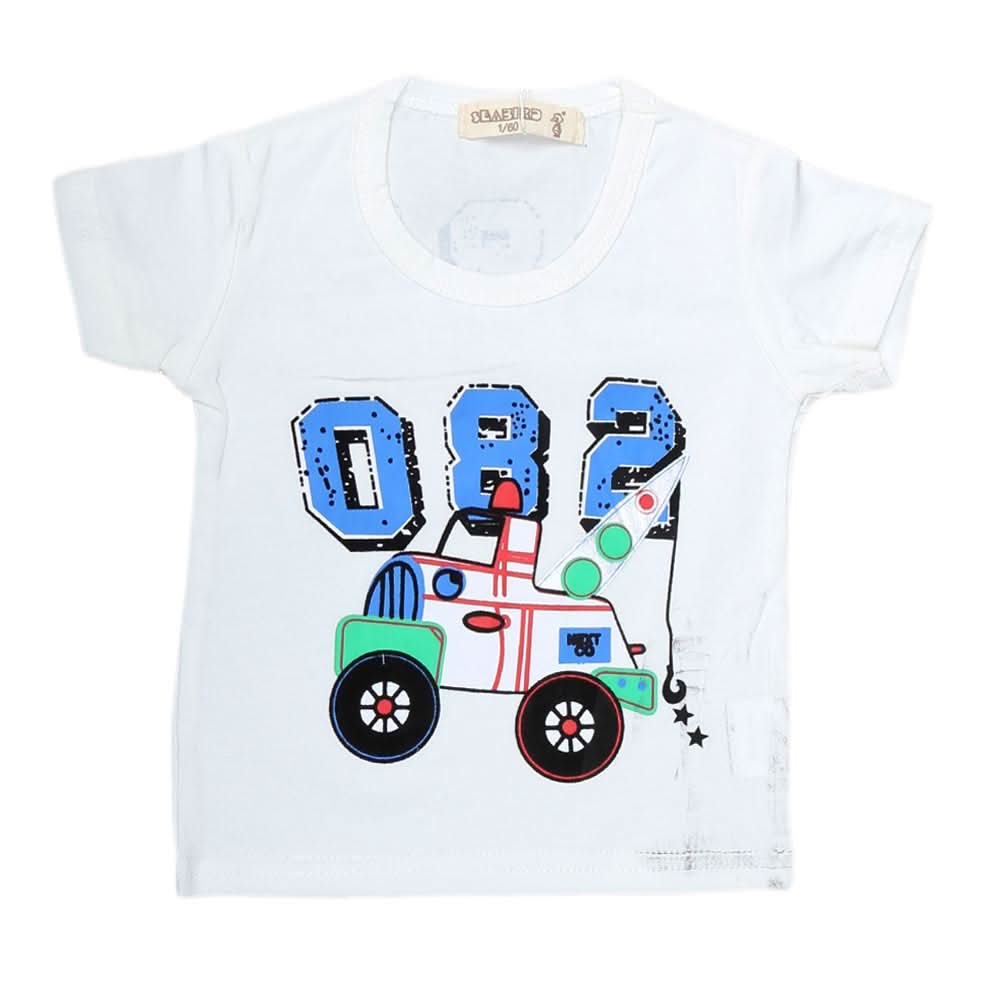 Newborn Boys T-Shirt - White, Kids, NB Boys Shirts And T-Shirts, Chase Value, Chase Value