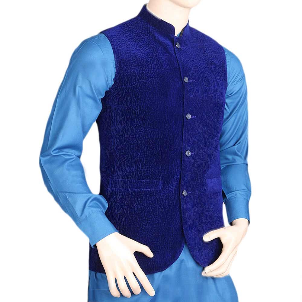 Men's Velvet Waist Coat - Royal Blue, Men, Waist Coats, Chase Value, Chase Value