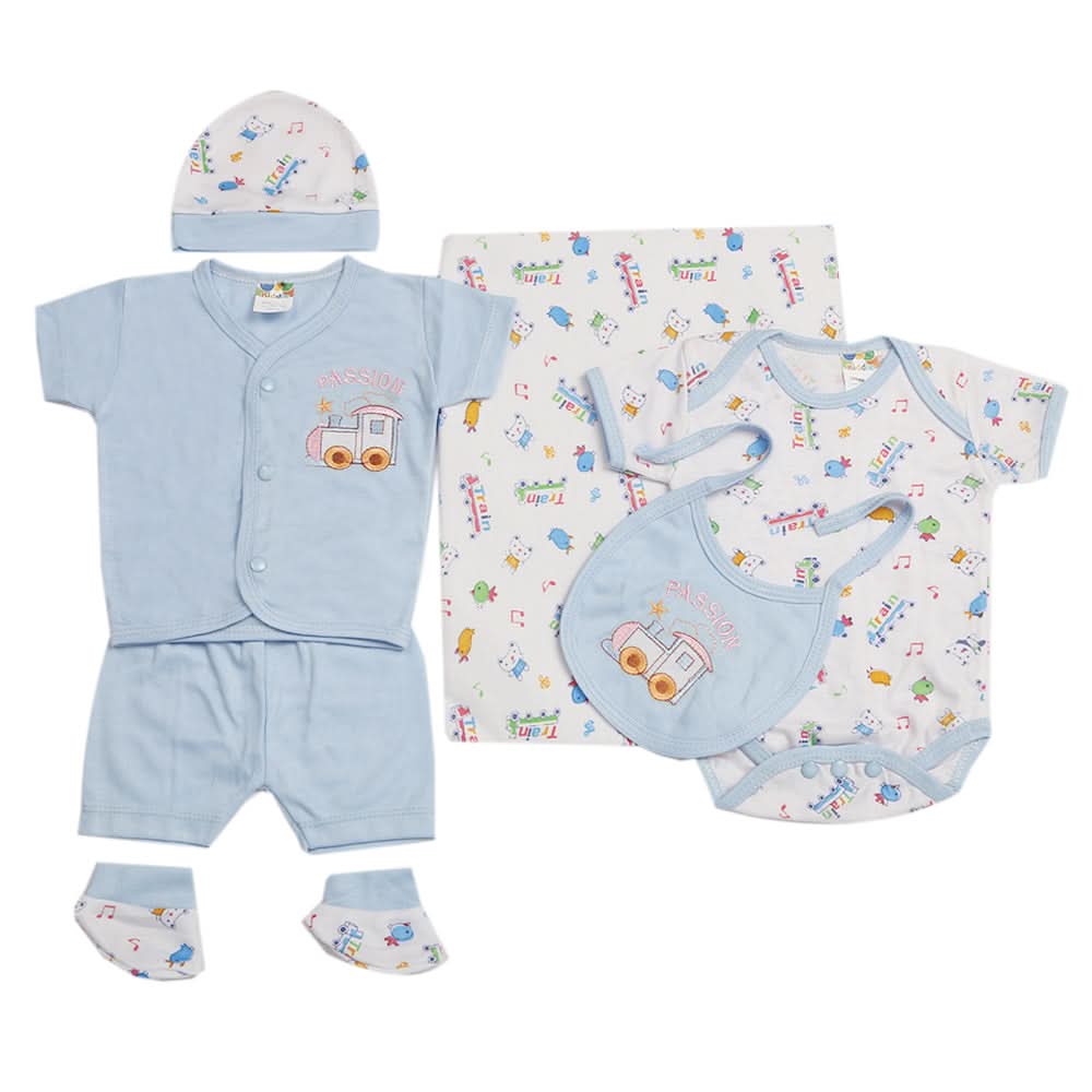 Newborn Suit 5pcs gift Sets - Blue, Kids, Newborn Boys Sets And Suits, Chase Value, Chase Value