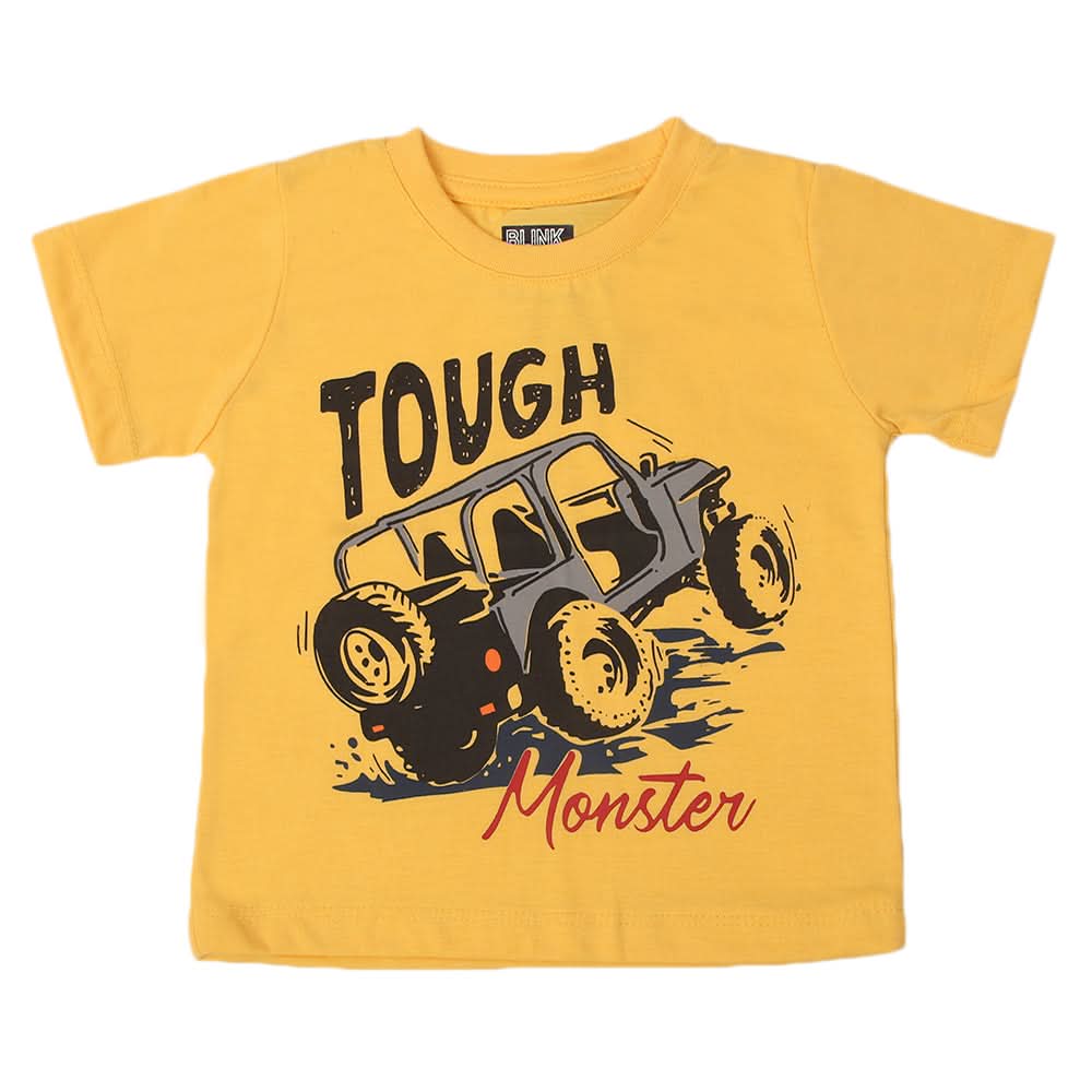 Boys Half sleeves Printed T-Shirt - Yellow, Boys T-Shirts, Chase Value, Chase Value
