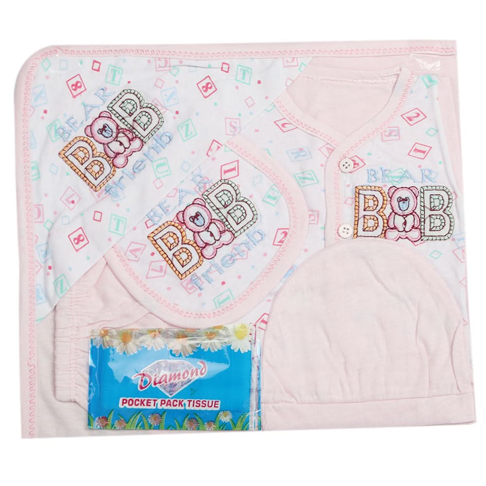 Newborn Suit 5pcs gift Sets - Light Pink, Kids, Newborn Boys Sets And Suits, Chase Value, Chase Value