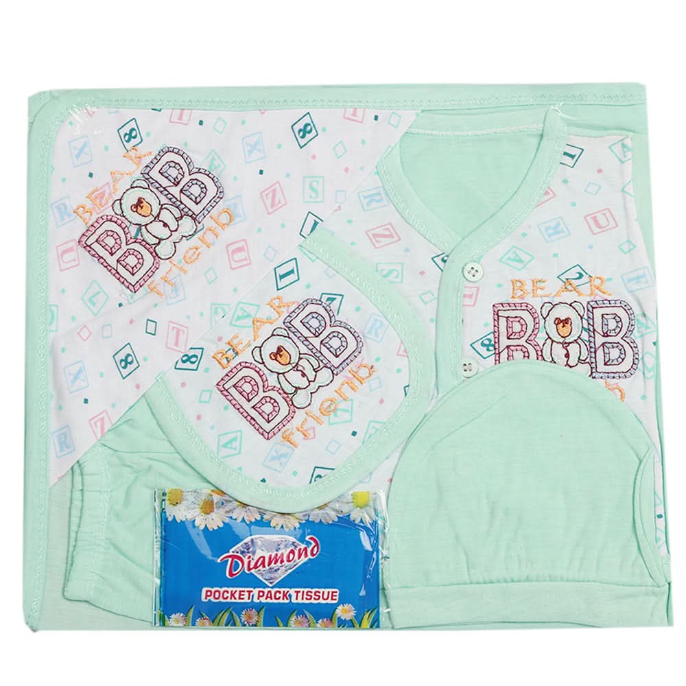 Newborn Suit 5pcs gift Sets - Light Green, Kids, Newborn Boys Sets And Suits, Chase Value, Chase Value