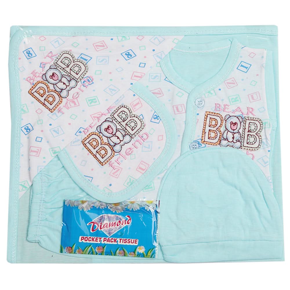 Newborn Suit 5pcs gift Sets - Sky Blue, Kids, Newborn Boys Sets And Suits, Chase Value, Chase Value