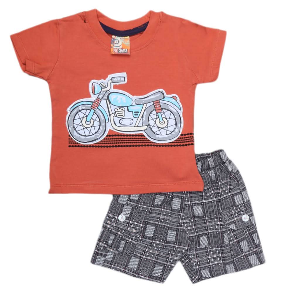 Newborn Boys Suits 2Pcs -Rust, Kids, NB Boys Sets And Suits, Chase Value, Chase Value