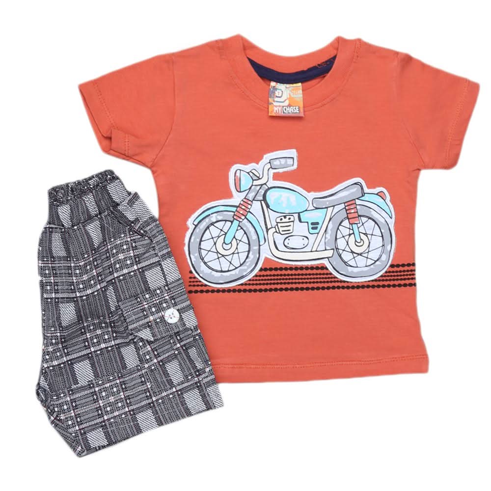 Newborn Boys Suits 2Pcs -Rust, Kids, NB Boys Sets And Suits, Chase Value, Chase Value