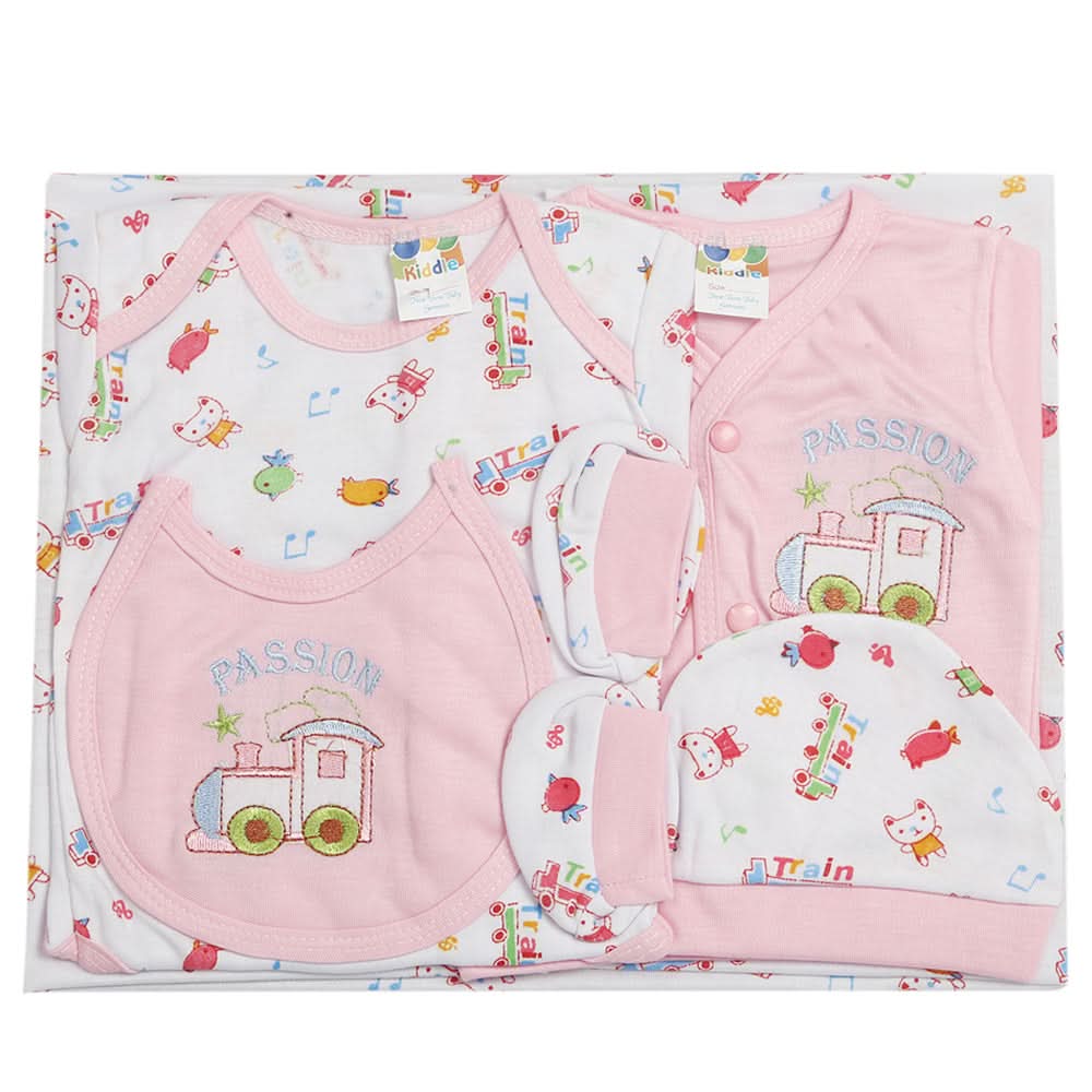 Newborn Suit 5pcs gift Sets - Baby Pink, Kids, Newborn Boys Sets And Suits, Chase Value, Chase Value