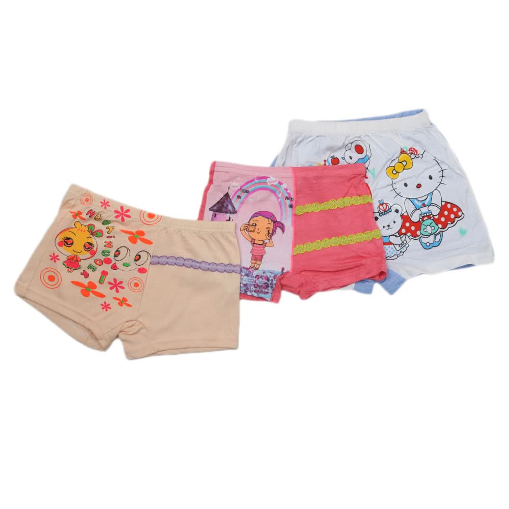 Girls Boxer Pack Of 3 - Multi, Kids, Panties And Briefs, Chase Value, Chase Value