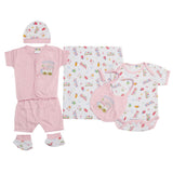 Newborn Suit 5pcs gift Sets - Baby Pink, Kids, Newborn Boys Sets And Suits, Chase Value, Chase Value