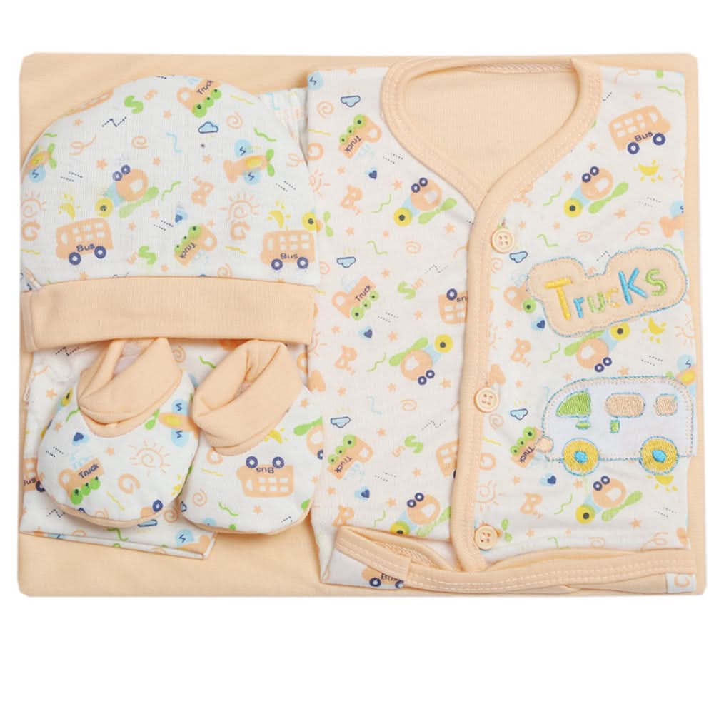 Newborn Suit 5pcs gift Sets - Peach, Kids, Newborn Boys Sets And Suits, Chase Value, Chase Value