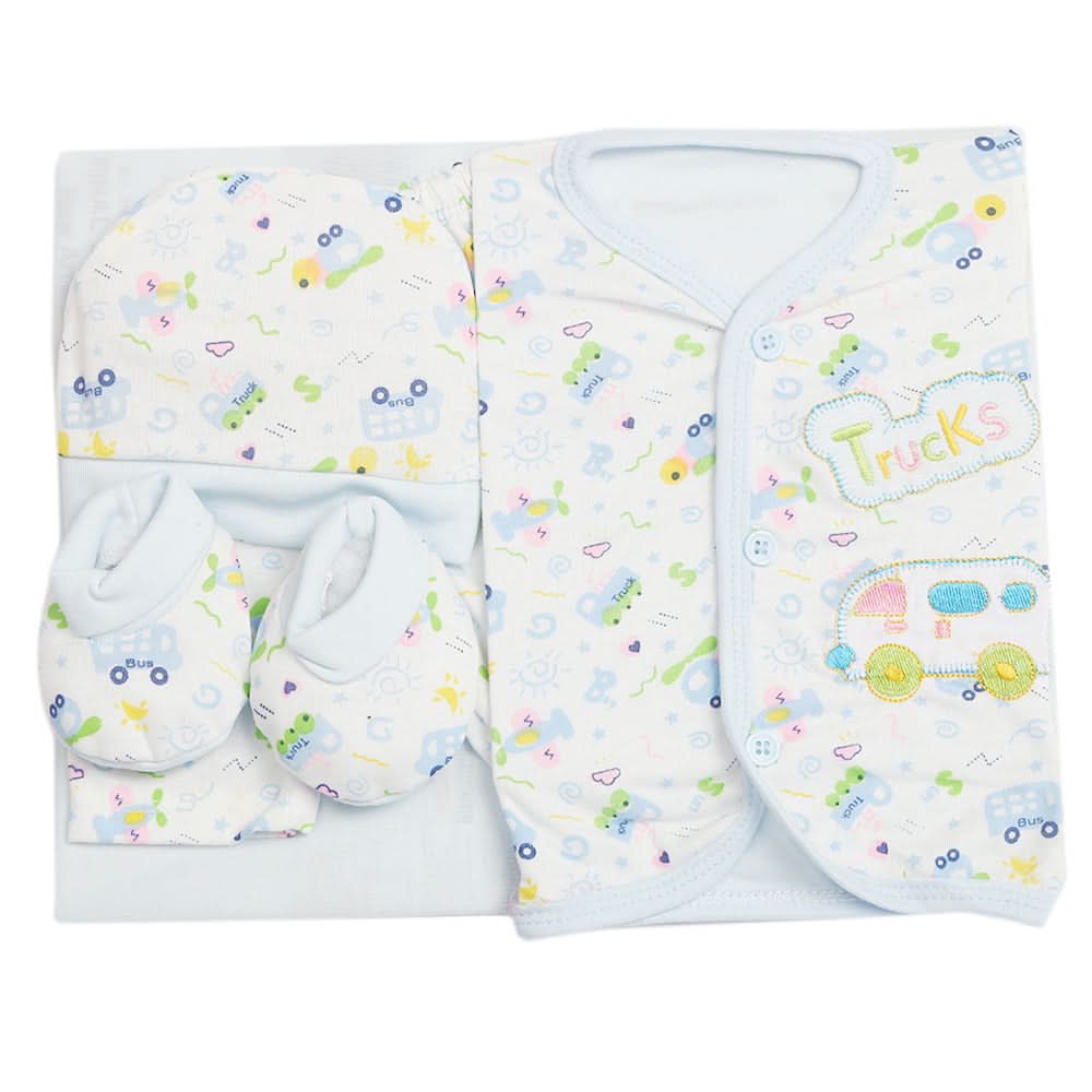 Newborn Suit 5pcs gift Sets - Light Blue, Kids, Newborn Boys Sets And Suits, Chase Value, Chase Value