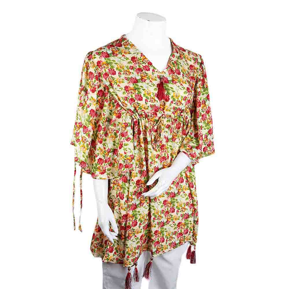 Women's Butterfly Linen Kurti - Multi, Women, Ready Kurtis, Chase Value, Chase Value