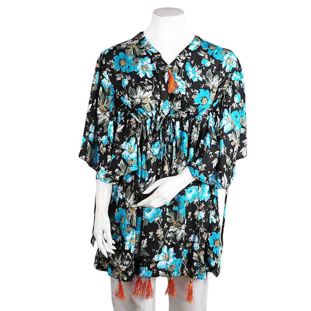 Women's Butterfly Linen Kurti - Black, Women, Ready Kurtis, Chase Value, Chase Value