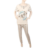 Women's 2 Piece Night Suit - Beige, Women, Night Suit, Chase Value, Chase Value