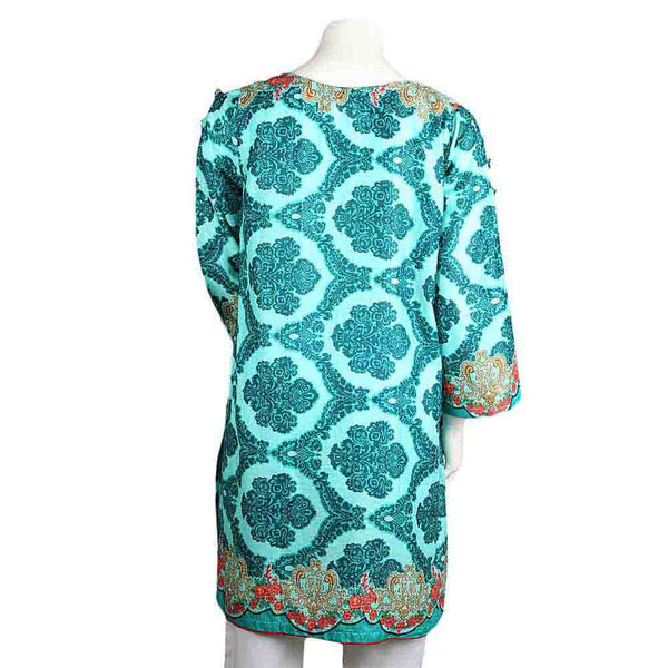 Women's Printed Lawn Kurti - Sea Green, Women's Fashion, Chase Value, Chase Value