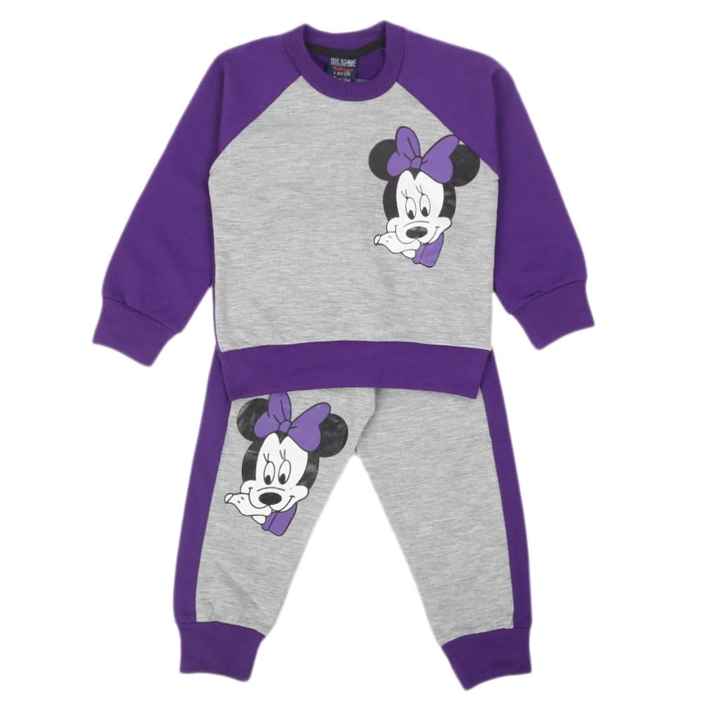 Girls Full Sleeves Suit 2Pcs - Purple, Girls Suits, Chase Value, Chase Value