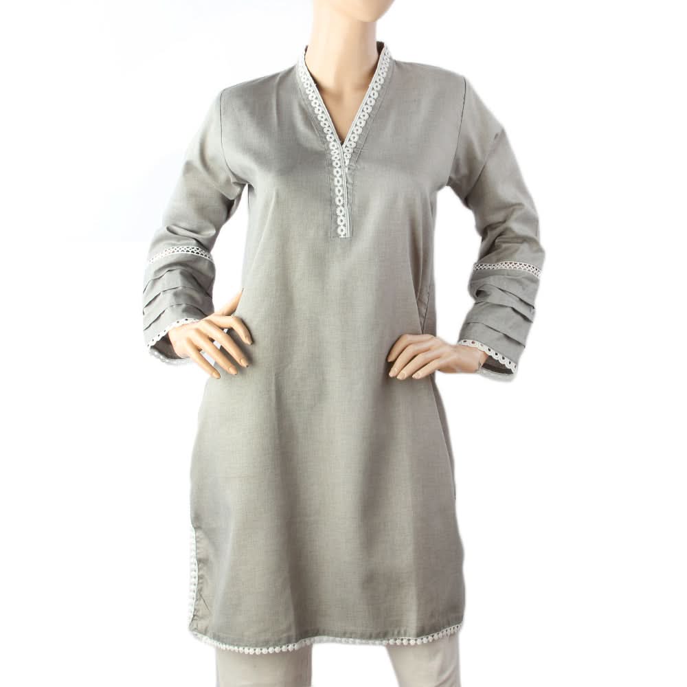 Women's Fancy Kurti - Light Green, Women Ready Kurtis, Chase Value, Chase Value
