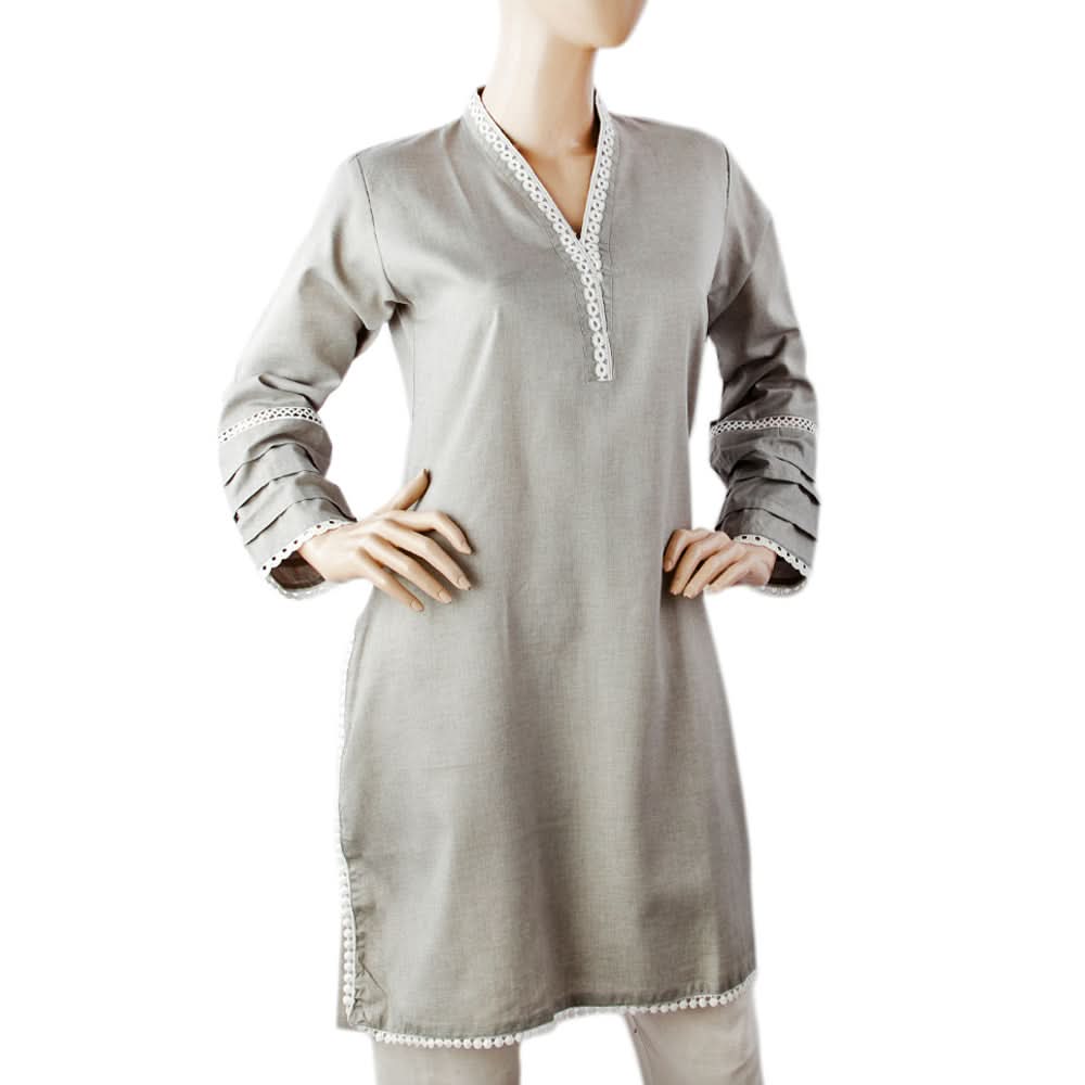 Women's Fancy Kurti - Light Green, Women Ready Kurtis, Chase Value, Chase Value