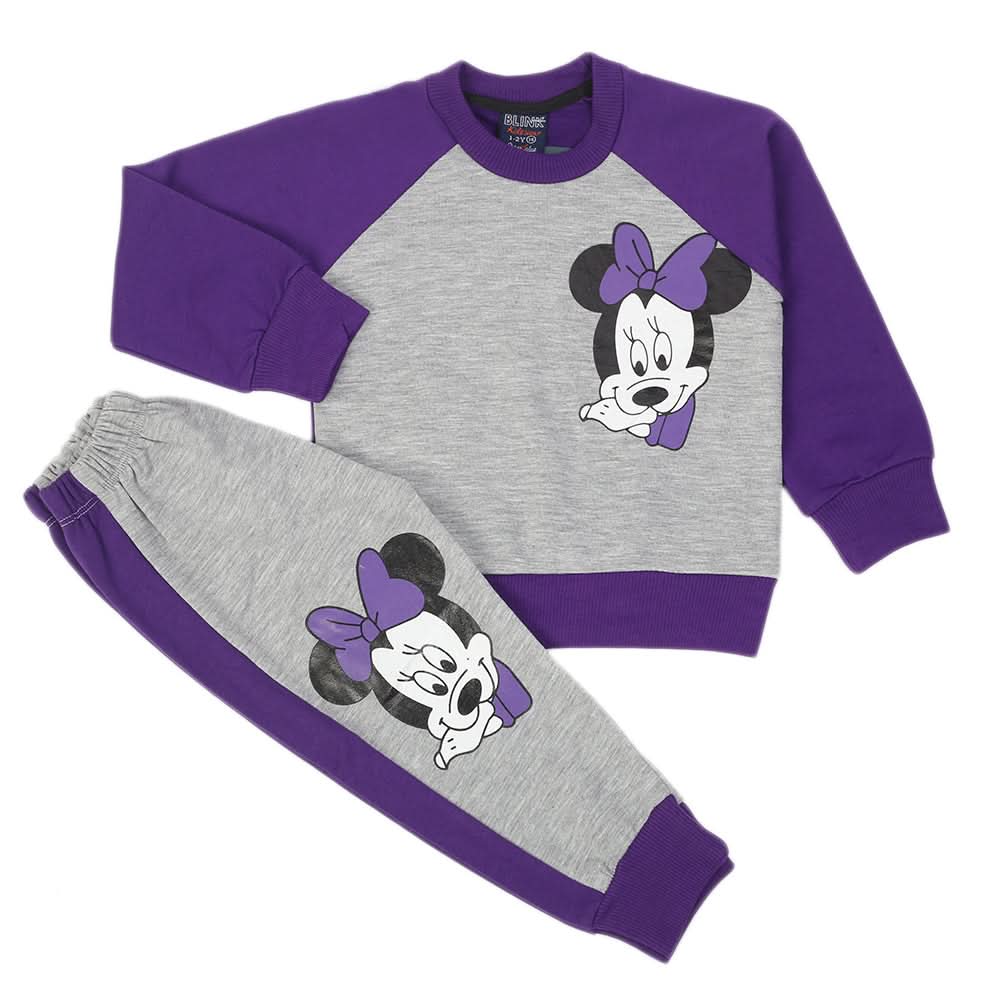 Girls Full Sleeves Suit 2Pcs - Purple, Girls Suits, Chase Value, Chase Value
