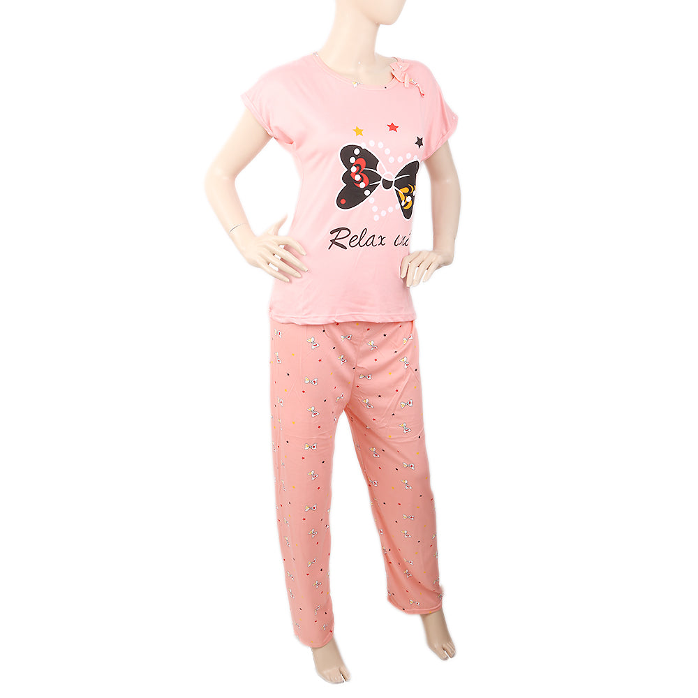 Women's 2 Piece Night Suit - Pink, Women, Night Suit, Chase Value, Chase Value