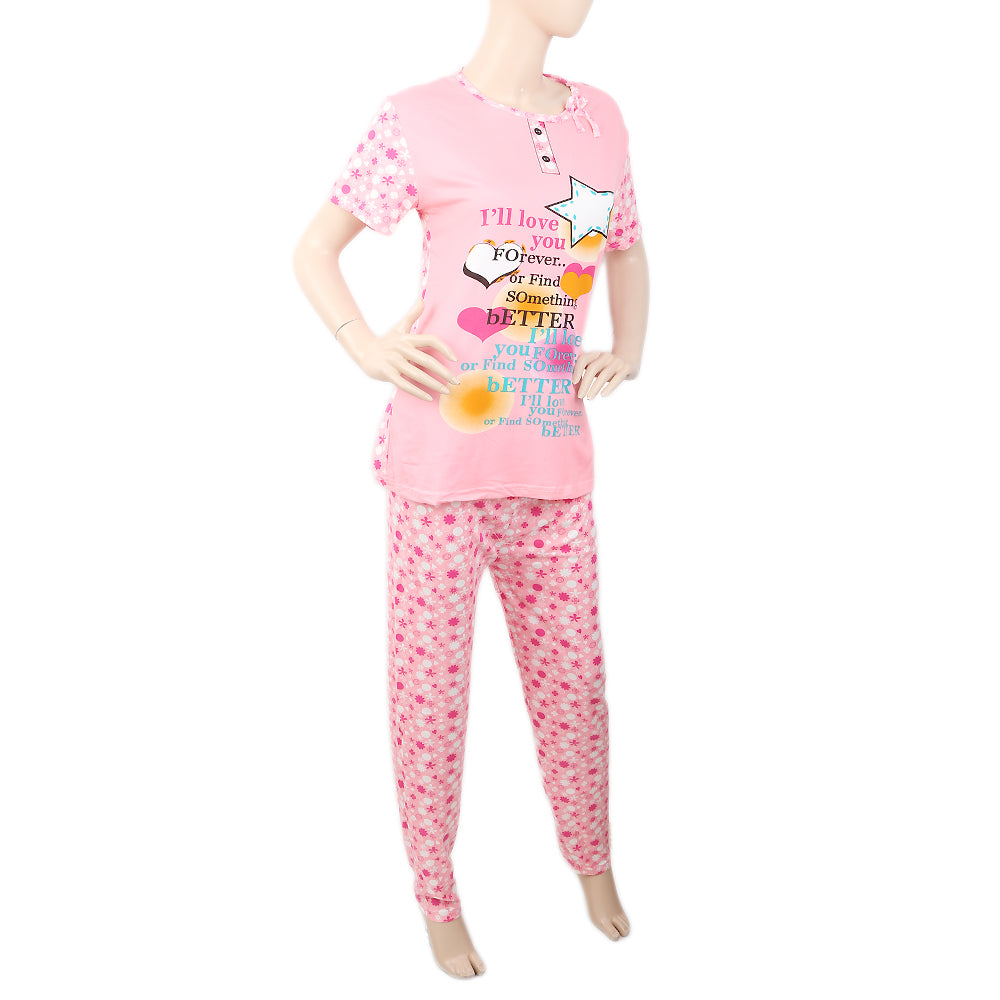 Women's 2 Piece Night Suit - Pink, Women, Night Suit, Chase Value, Chase Value